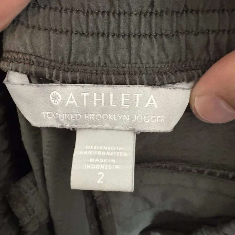 Athleta Pants Womens 2 Green Textured Brooklyn Jogger‎ Stretch Commute Work - Picture 8 of 10